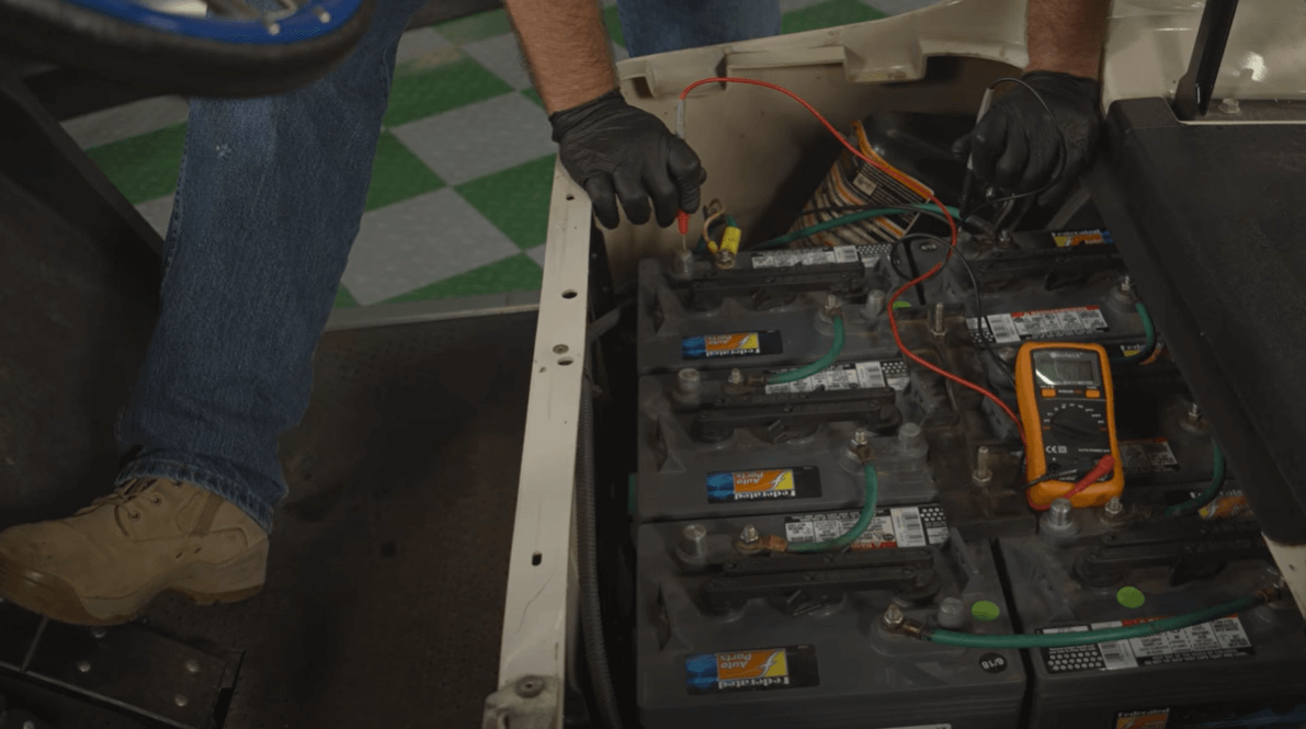 Load Testing golf cart batteries by pressing the peddal