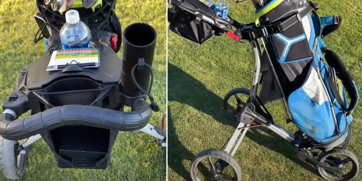 storage of bag boy nitron golf push cart